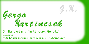 gergo martincsek business card